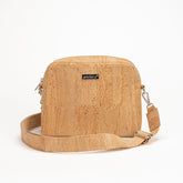 Cork shoulder bag with zipper closure - Natural