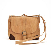 Natural Cork Crossbody Bag with Brown Detail