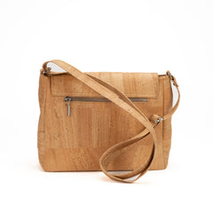 Natural Cork Crossbody Bag with Brown Detail
