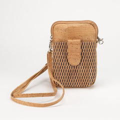 Crossbody Bag in Natural Cork with Reed Panel