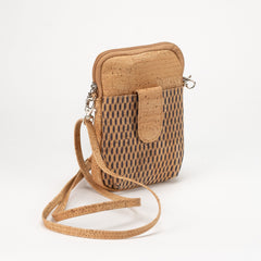 Crossbody Bag in Natural Cork with Reed Panel