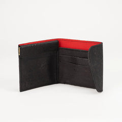 Card and Coin Holder in Black Cork