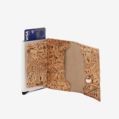 Pop-Up Card Holder in Natural Cork with Laser Design