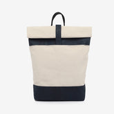 Roll-Up Backpack in Natural Cotton and Dark Blue Cork