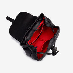 Black Cork Backpack with Red Lining