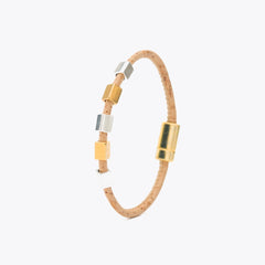 Bracelet in Natural Cork with Gold and Silver Beads