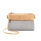 Cork Crossbody Bag - Gray and Natural