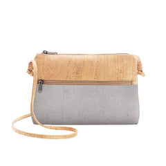 Cork Crossbody Bag - Gray and Natural
