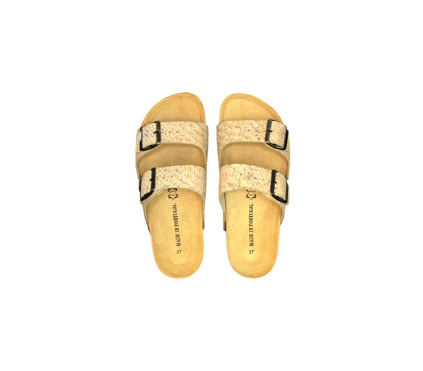 Two Strap Sandal | CorkWhiteSnake