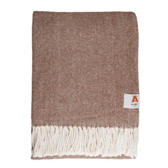 Brown Cotton Herringbone Throw