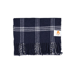 Sheep Wool Scarf - Blue with White Stripes