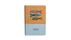 Notebook in cork & bluish linen A5 | Sardines