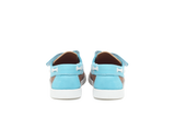 Eco Kids Boat Shoe | Beige / Light Blue - Vegan Shoes Rutz
