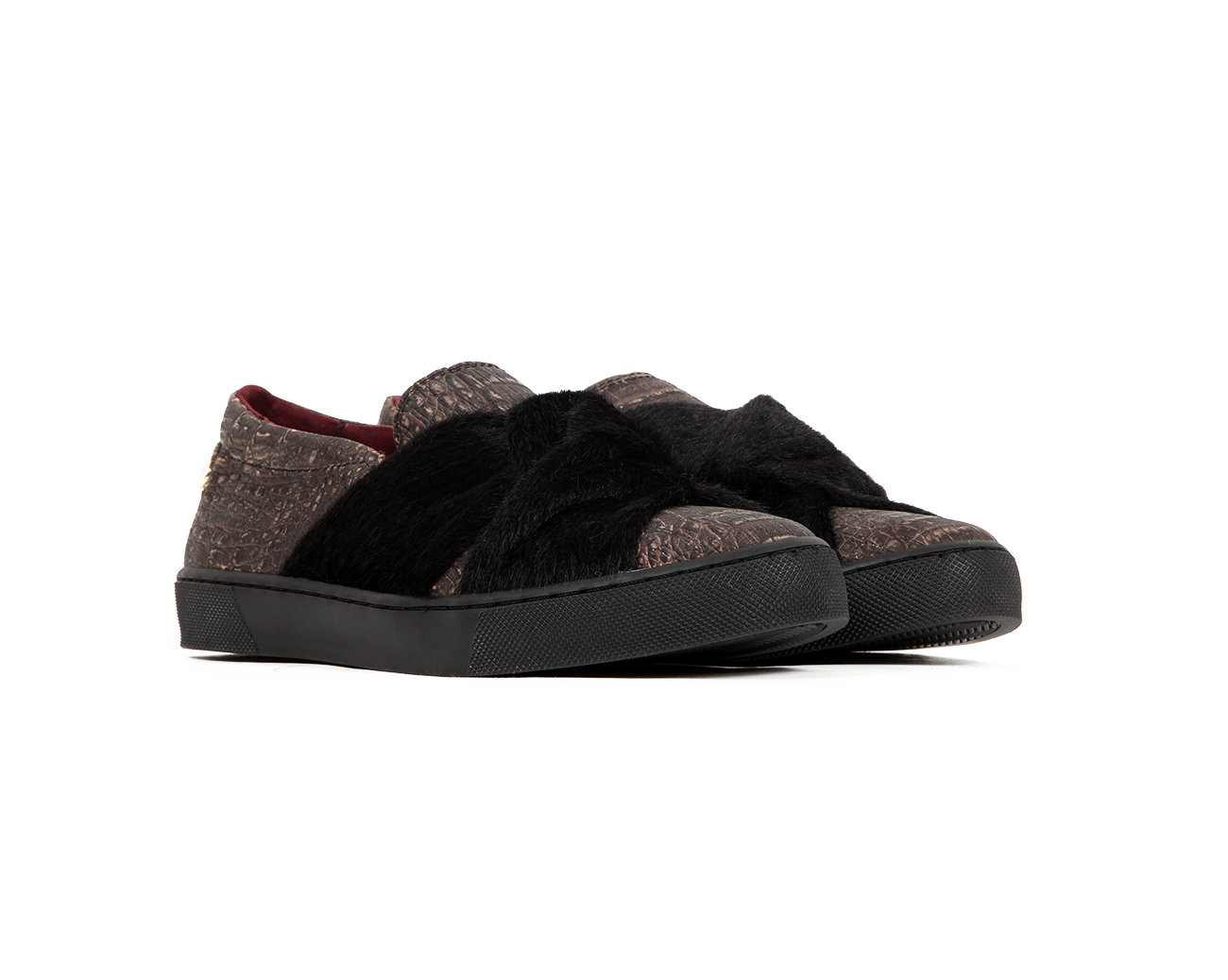 Vegan Slip On | Croco Black - Vegan Shoes Rutz