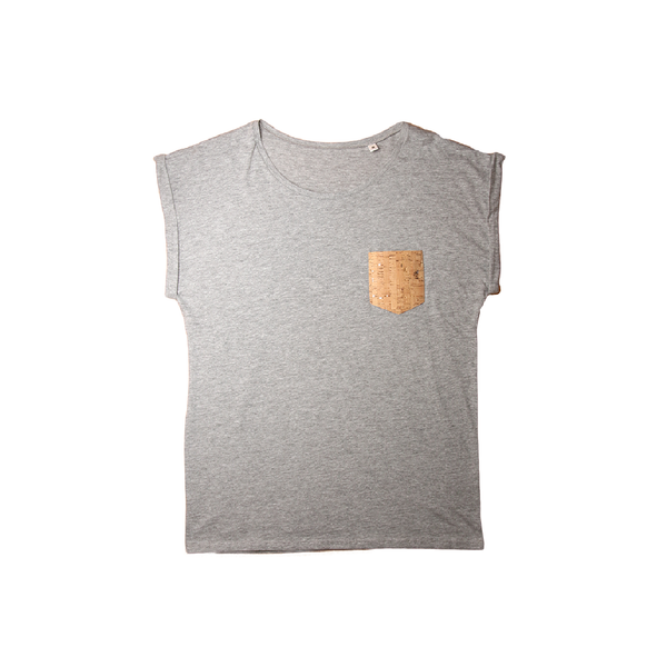 Short Sleeve Vegan T-Shirt | Mixed Grey & Natural-Silver