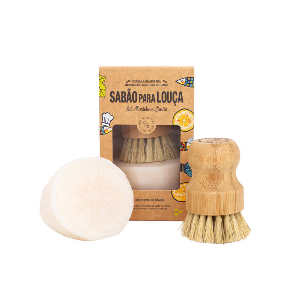 Sardine Dishwashing soap w/ Bamboo Brush Gift Set