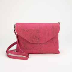 Cork Crossbody Bag - Fuchsia