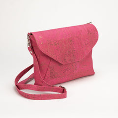 Cork Crossbody Bag - Fuchsia