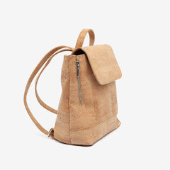 Natural Cork Backpack with Red Lining