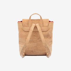 Natural Cork Backpack with Red Lining