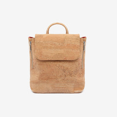 Natural Cork Backpack with Red Lining