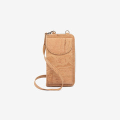 Vertical Shoulder Wallet in Natural Cork