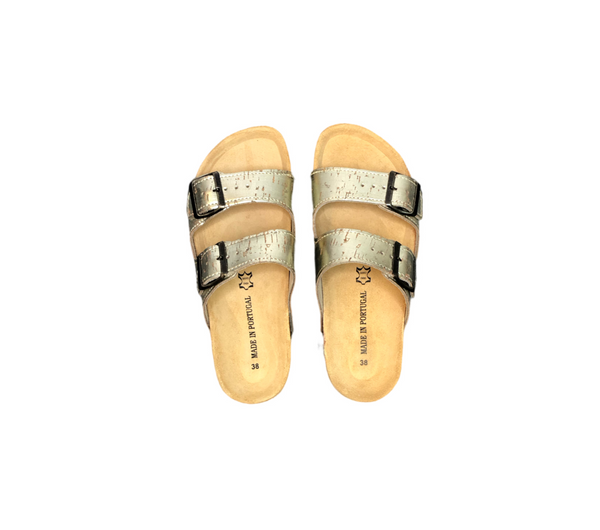 Two Strap Sandal | Gold