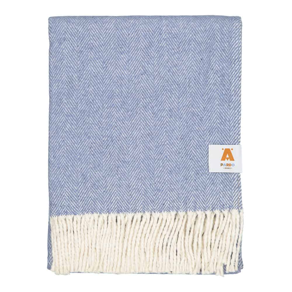 XL Blue Cotton Herringbone Throw