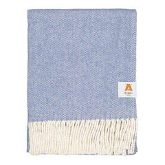 Cotton Herringbone Throw - Blue