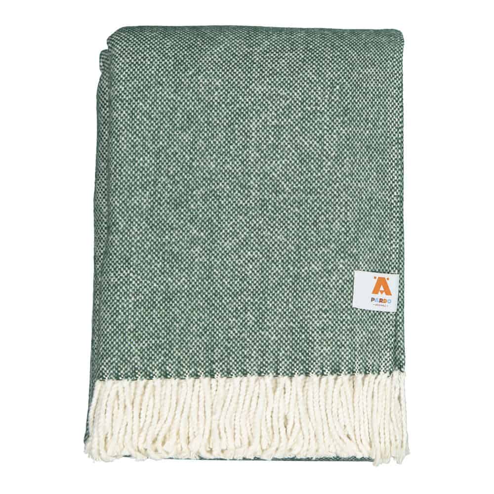 XL Cotton Throw - Green with White Spots