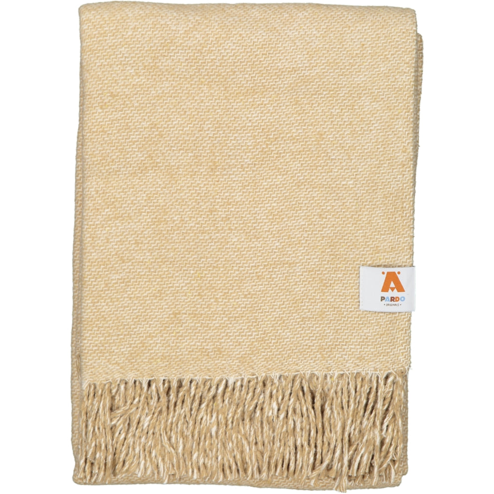 Beige Cotton Tweed Throw