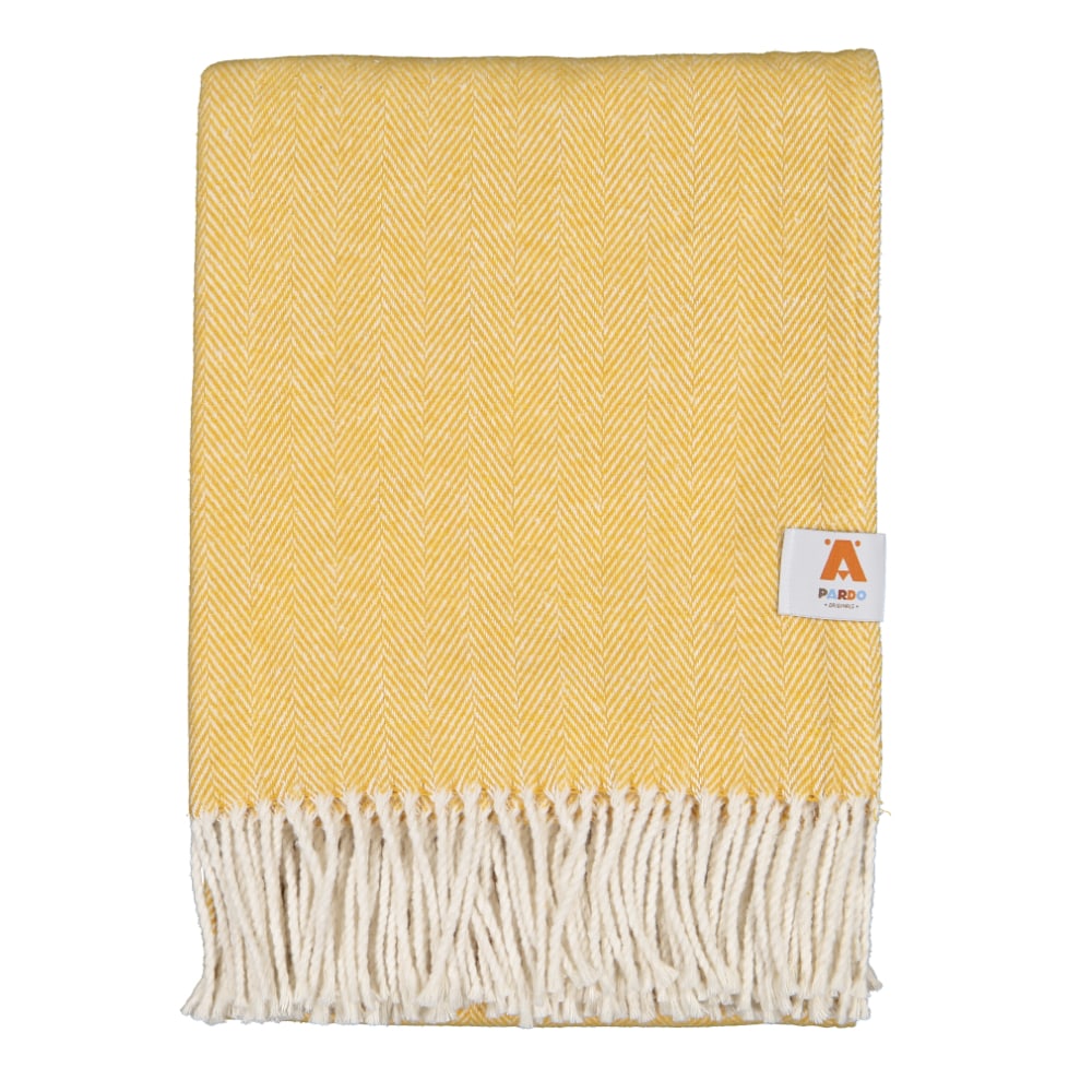 XL Cotton Herringbone Throw - Burnt Yellow