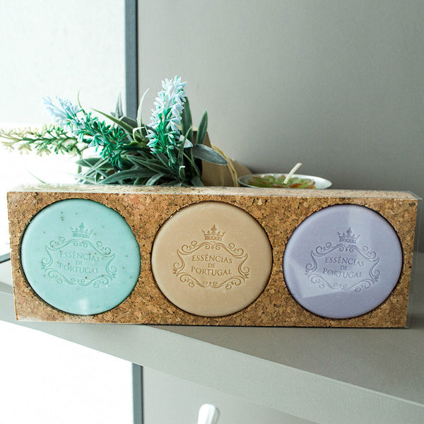 Portuguese Cork Base With 3 Senses Collection Soaps