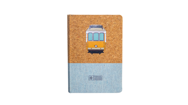 Notebook in cork & bluish linen A5 | Elétrico