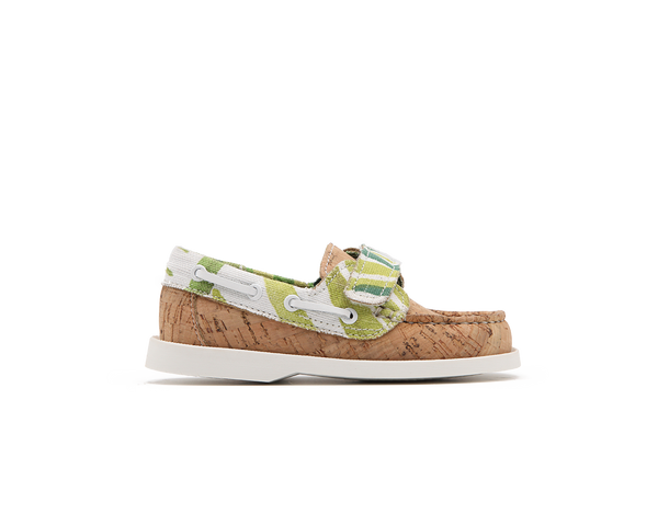 Eco Kids Boat Shoe | Natural / White Tropics - Vegan Shoes Rutz